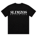 Slimzos tee, black with white print