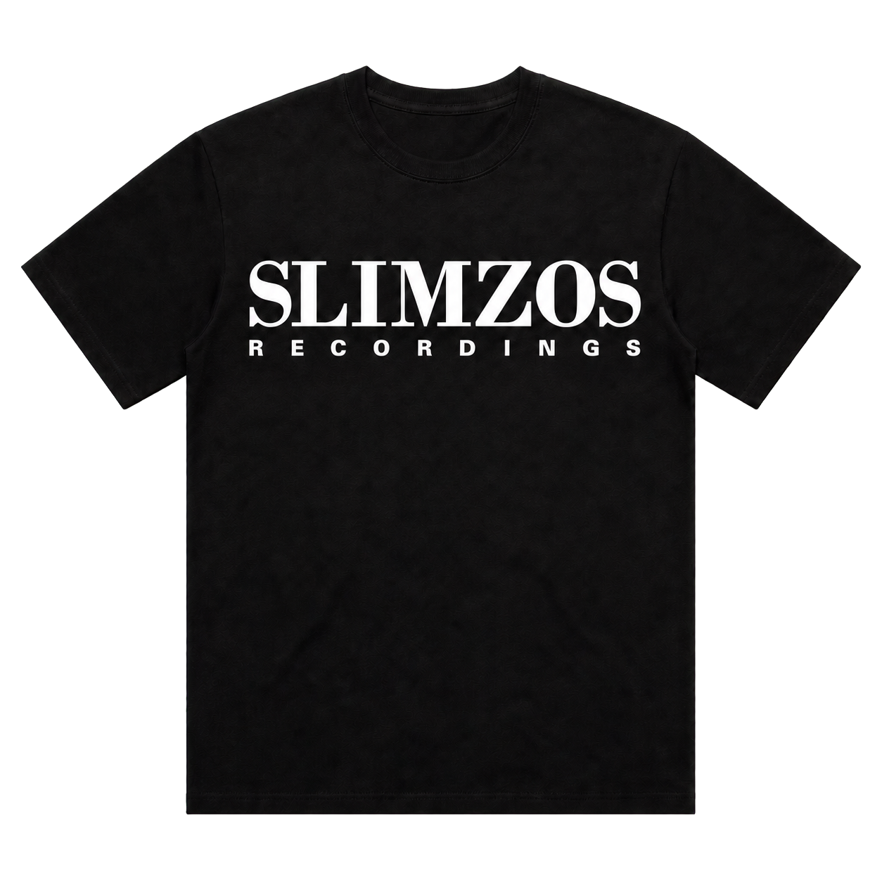 Slimzos tee, black with white print