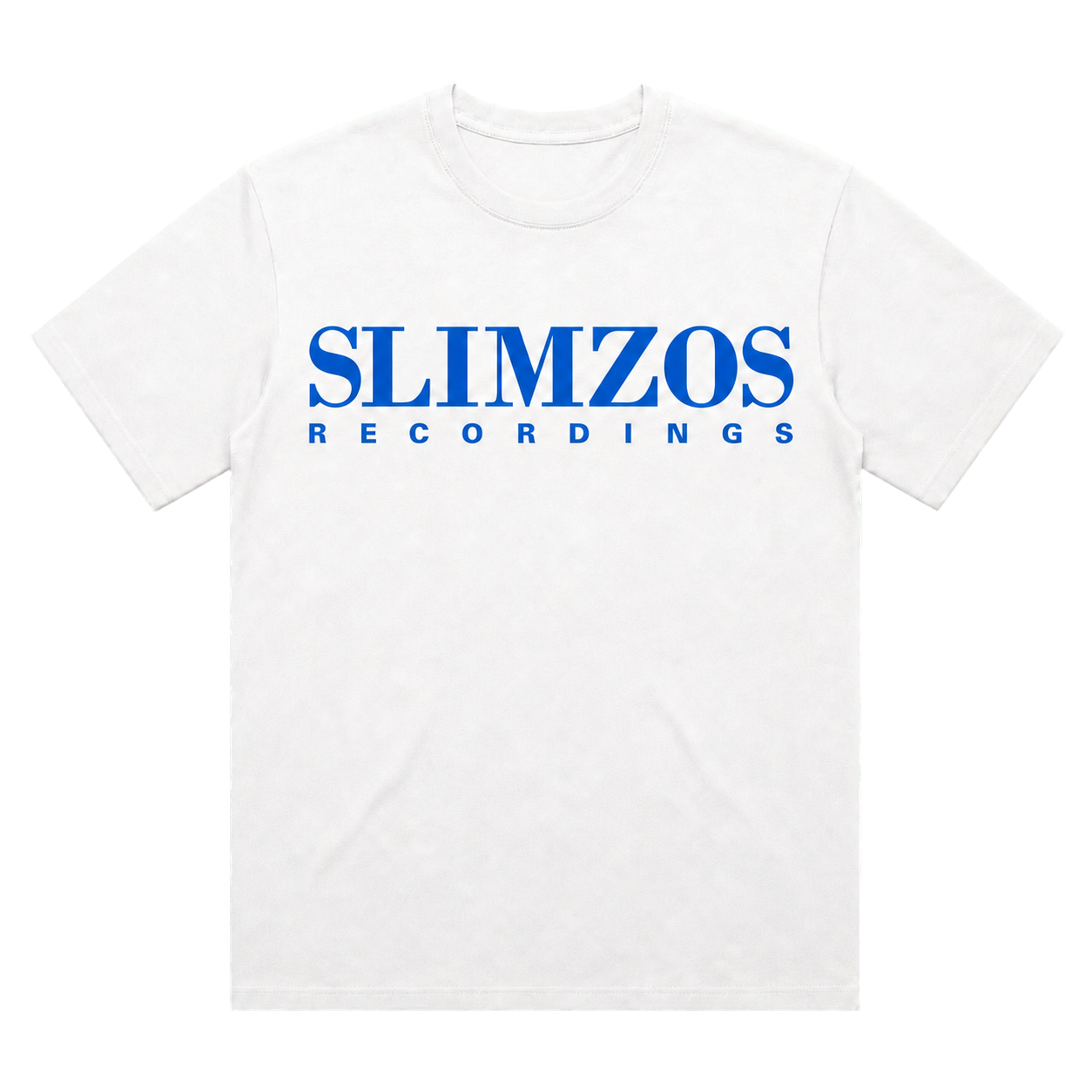 Slimzos tee, white with blue print